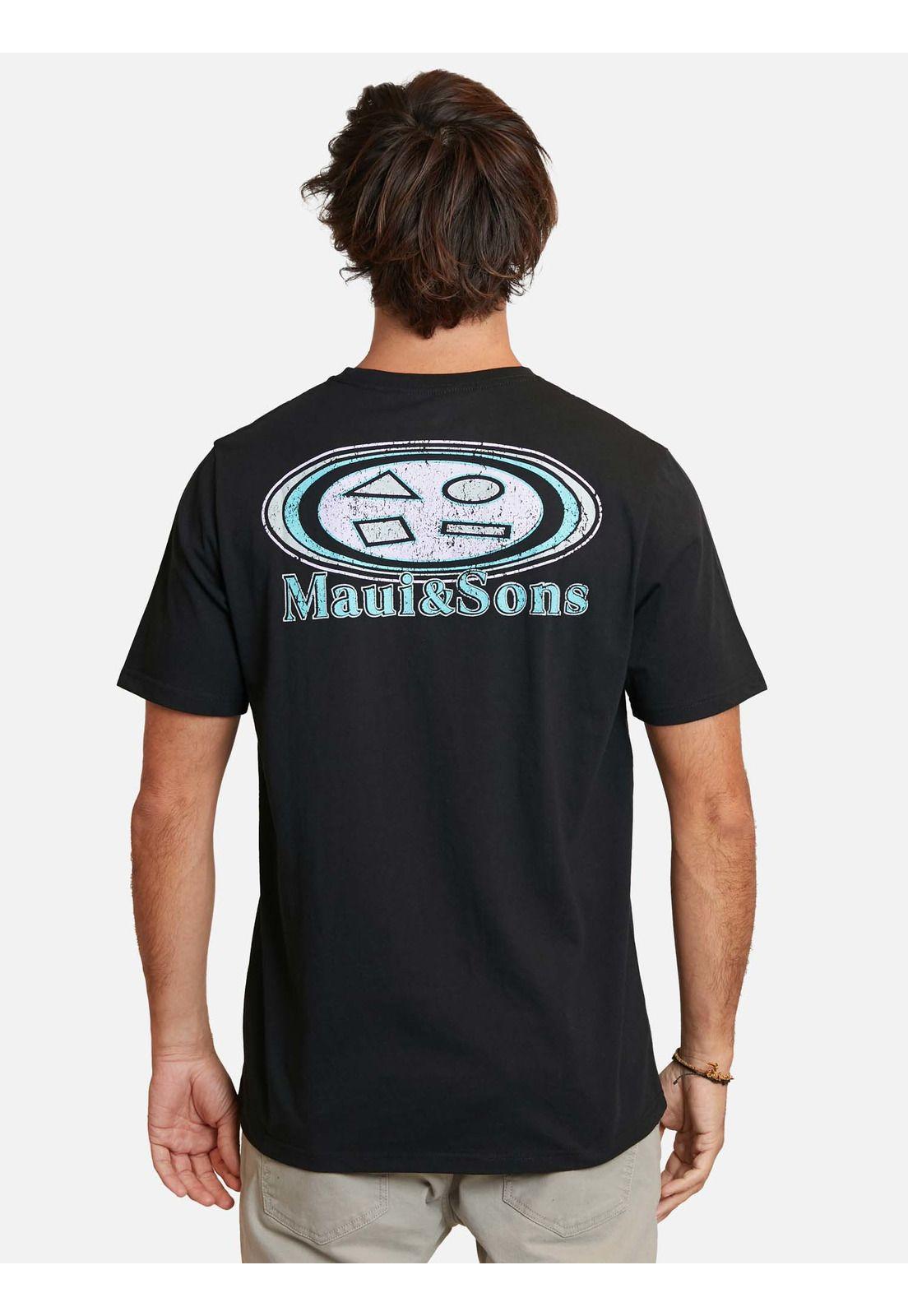 Polera retro logo ss tees Negro Hombre Maui And Sons-1