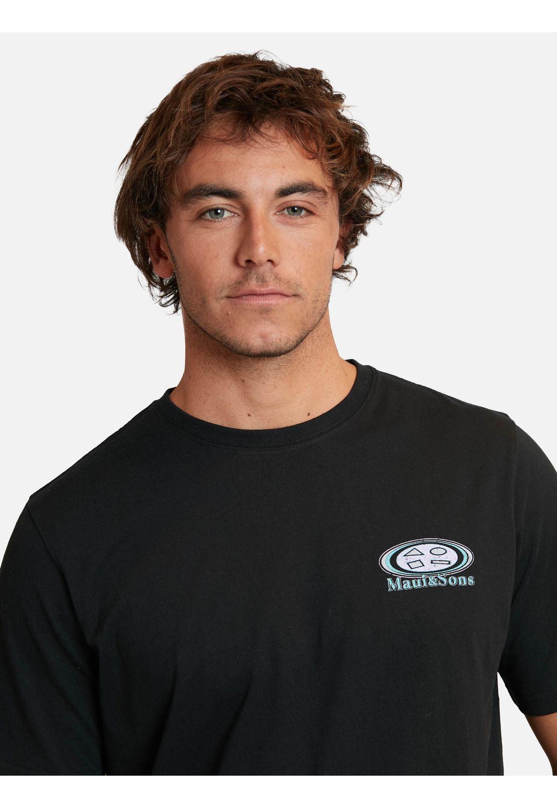 Polera retro logo ss tees Negro Hombre Maui And Sons-2