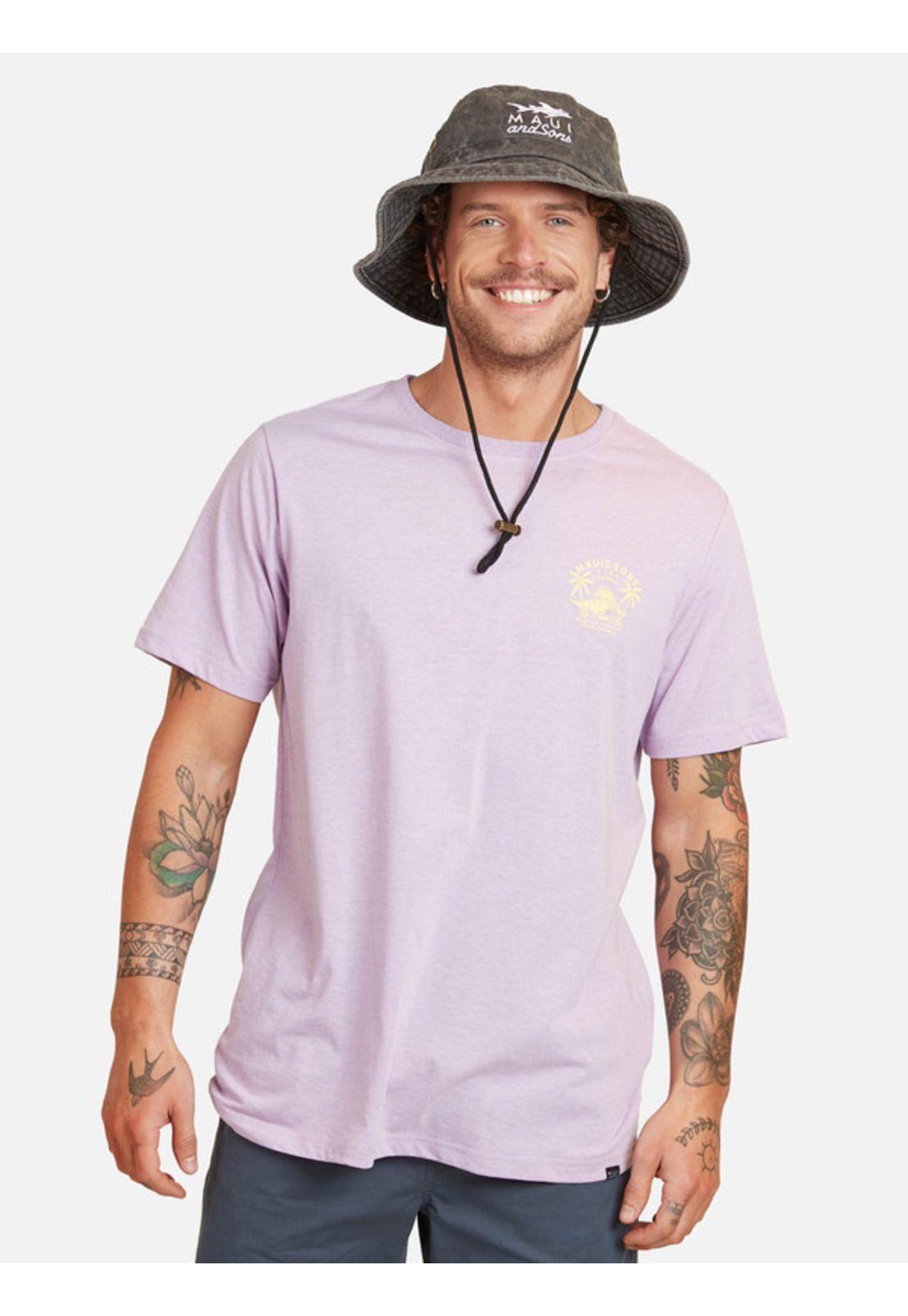 Polera Surf Paradise Ss Tee Hombre Morado Maui And Sons-0