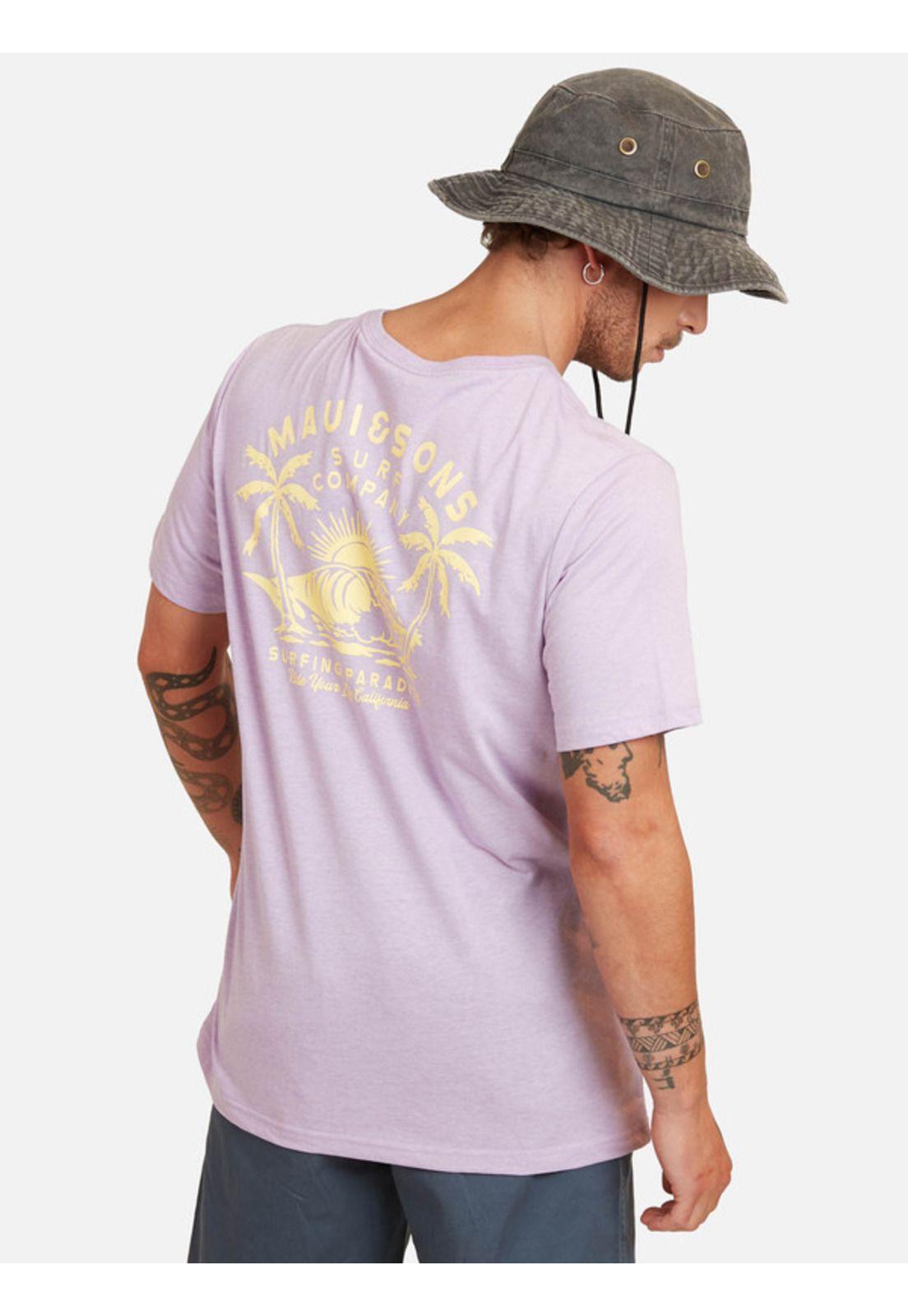 Polera Surf Paradise Ss Tee Hombre Morado Maui And Sons-1