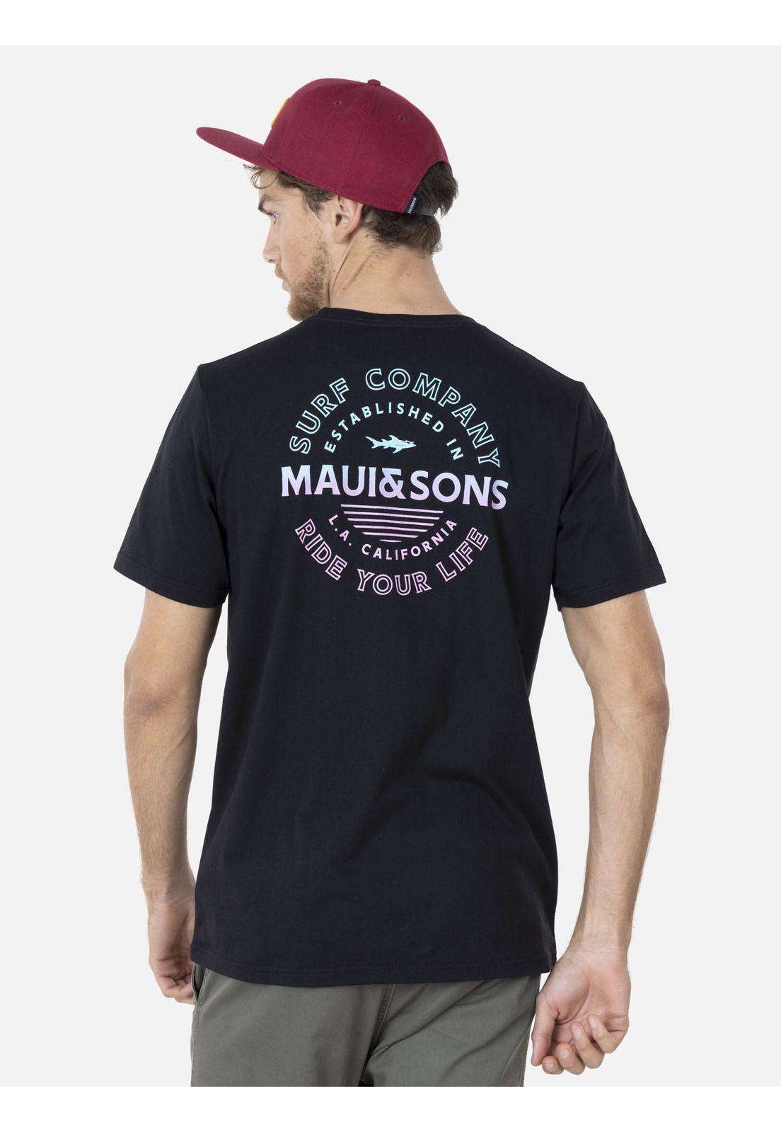 Polera L.A. CALIFORNIA Hombre Negro Maui and Sons-1