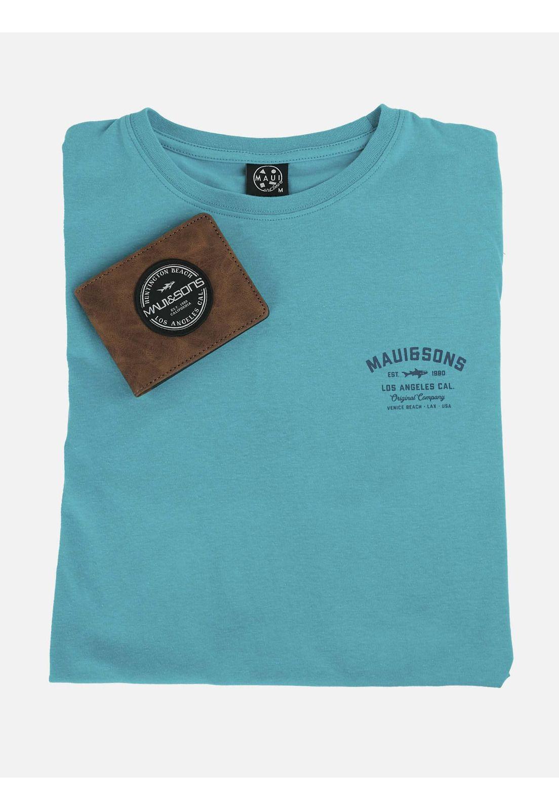 Pack Polera Billetera 5AV1556 Hombre Celeste Maui and Sons-0