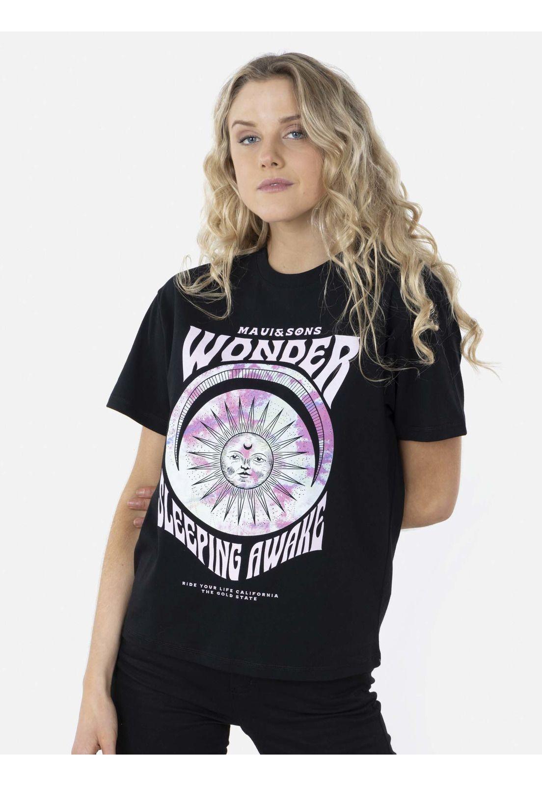 Polera WONDER AWAKE Mujer Negro Maui and Sons-0