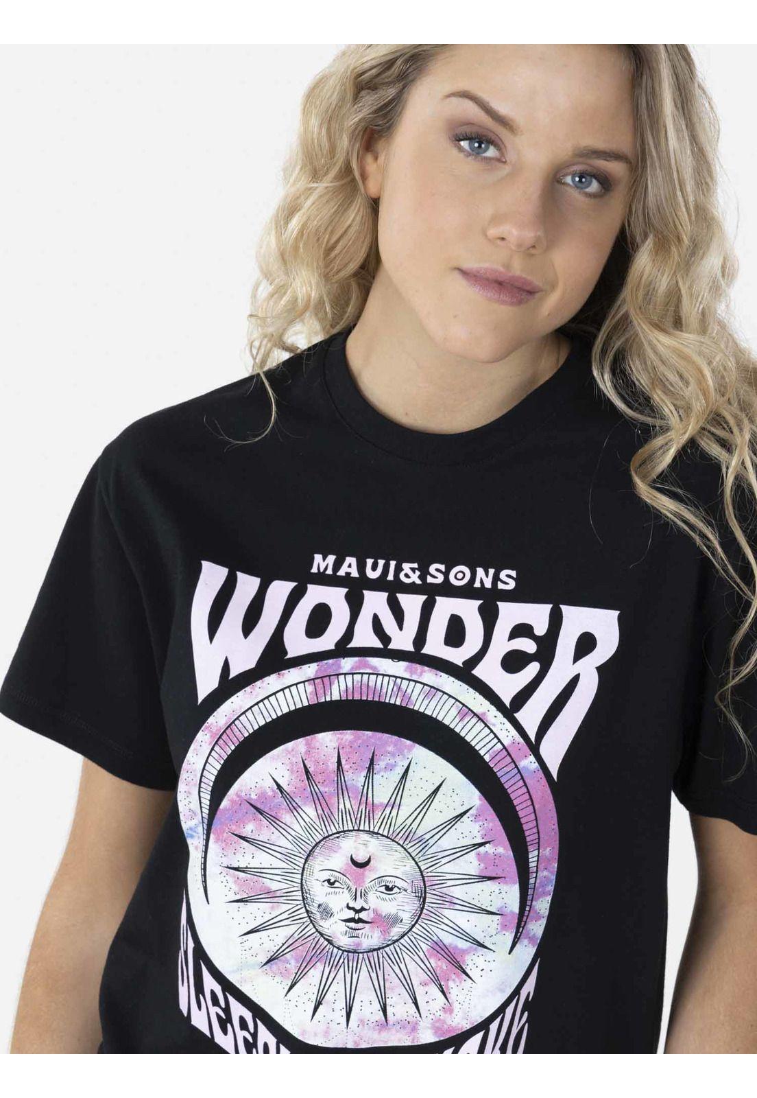 Polera WONDER AWAKE Mujer Negro Maui and Sons-2
