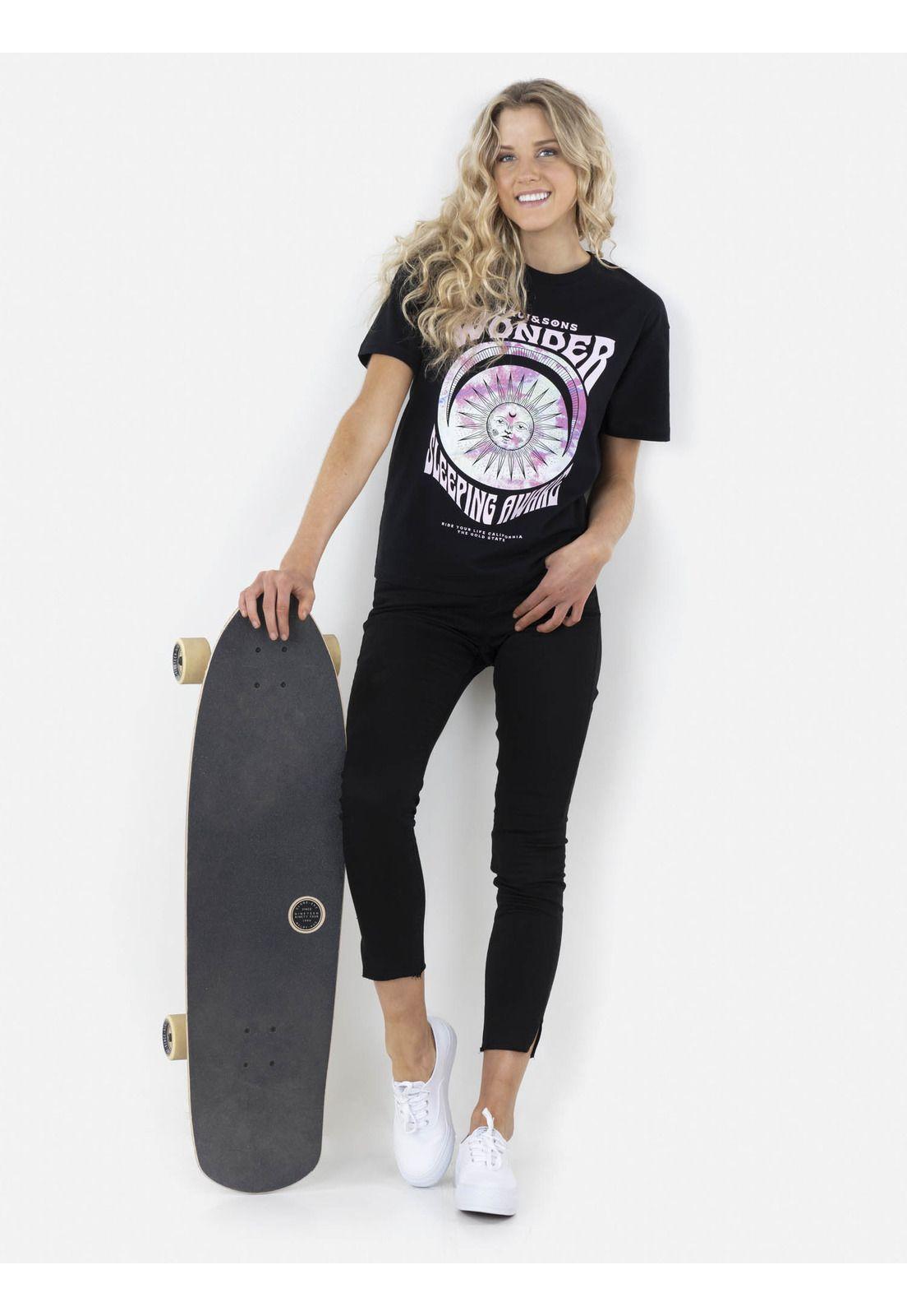Polera WONDER AWAKE Mujer Negro Maui and Sons-3