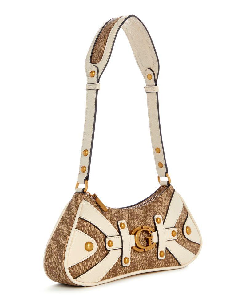 Mini Cartera Guess Mujer Mintha Mini Top Zip Shldr Bag Café.-1