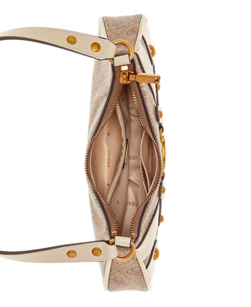 Mini Cartera Guess Mujer Mintha Mini Top Zip Shldr Bag Café.-3