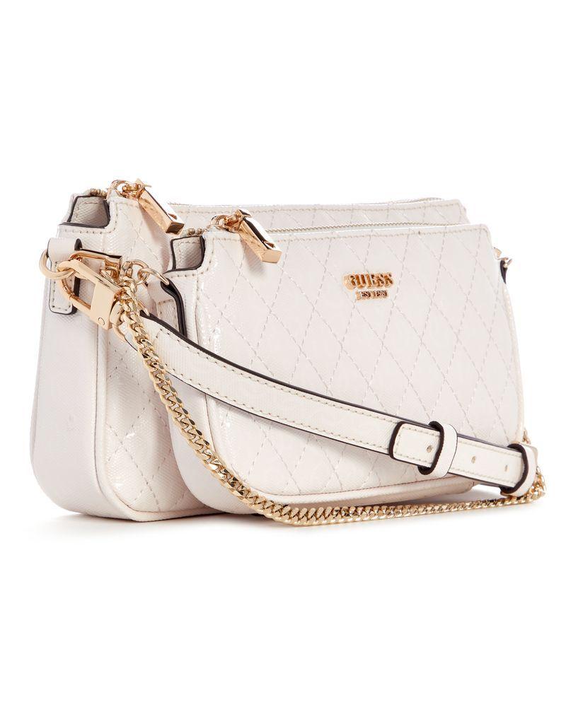 Cartera Mujer Guess Yarmilla Dbl Pouch Crossbody Blanco-2
