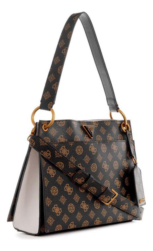 Cartera Guess Mujer Basilea Flap Crossbody Café-1