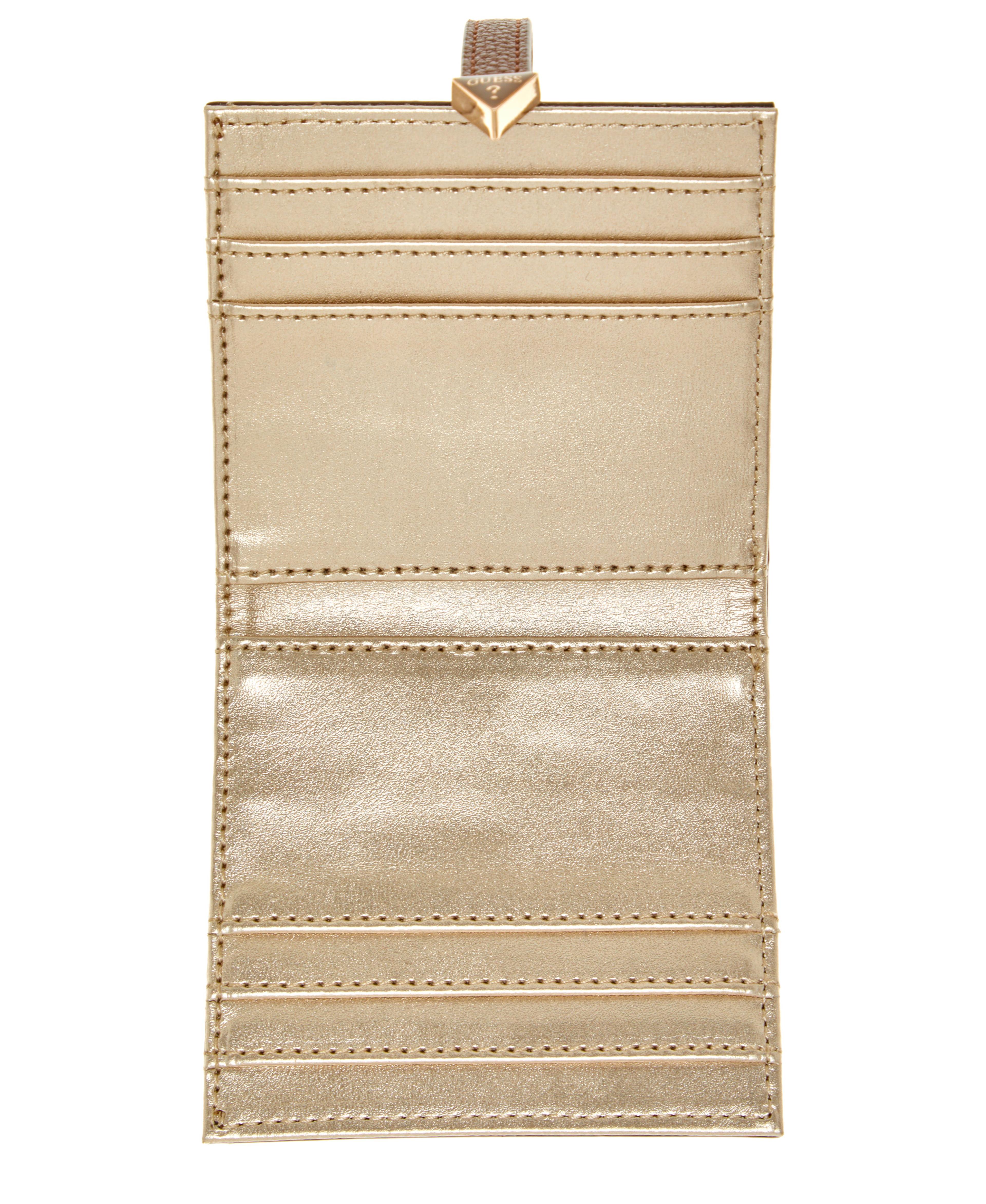 Billetera Guess Mujer Laurel Slg Tab Card Case Café.-1