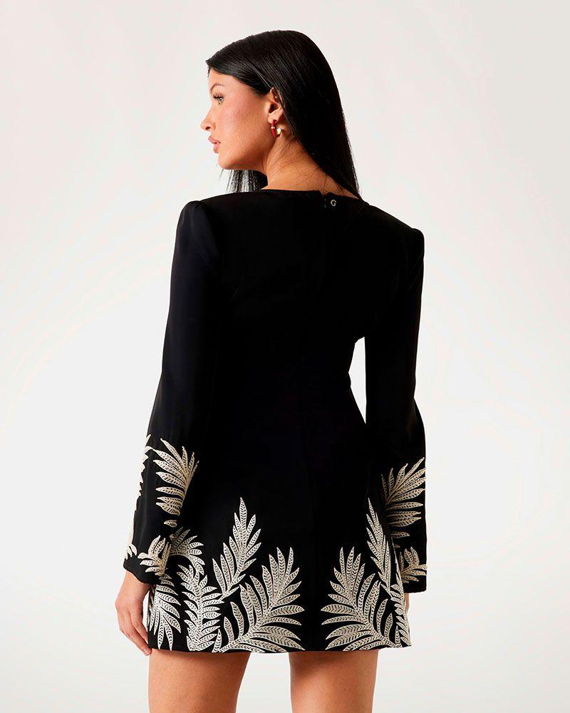 Vestido Guess Mujer Ls Angele Placed Mini Dress Negro-2