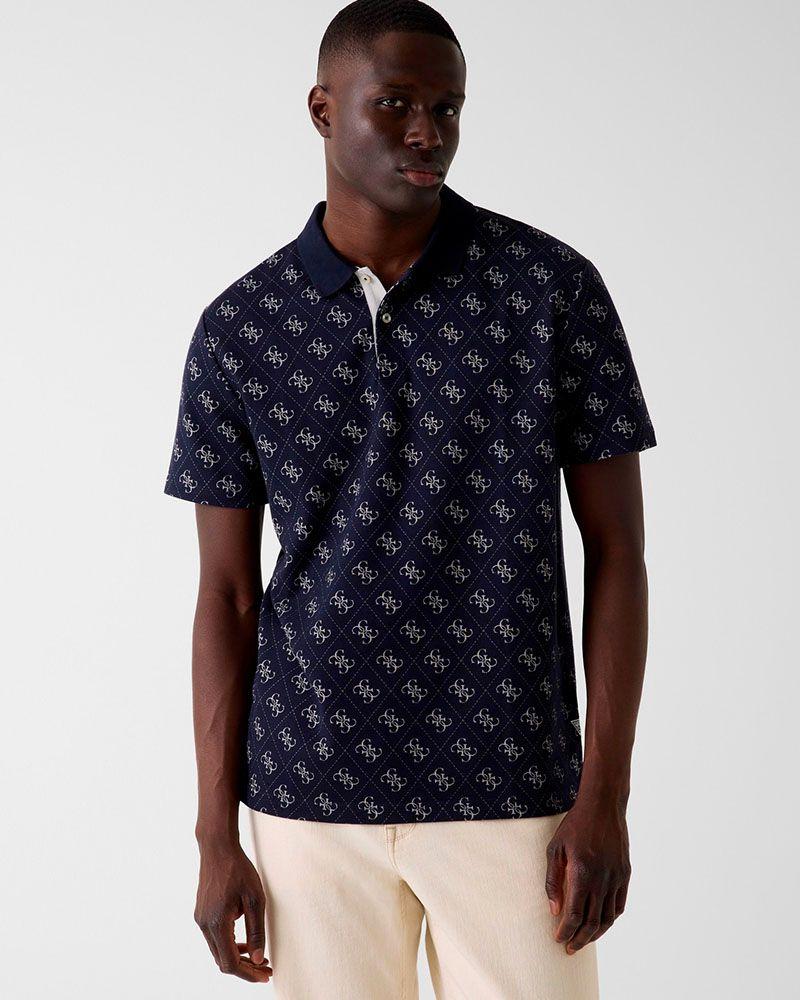 Polera Ss All Over 4G Jacqaurd Azul-0