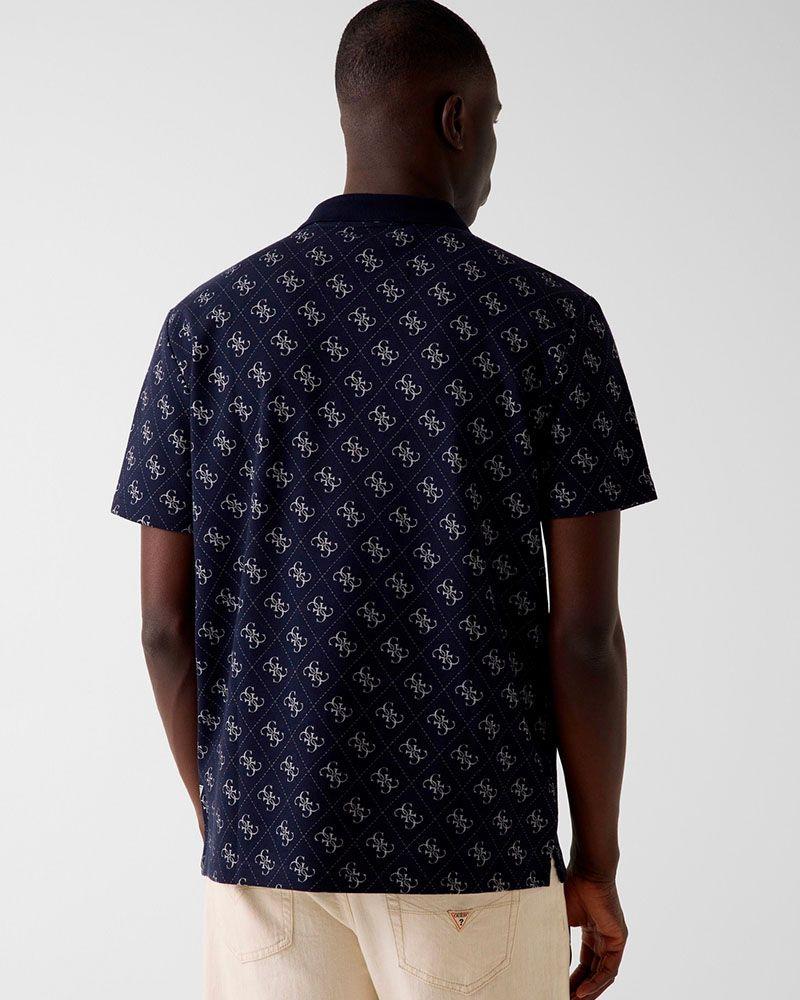 Polera Ss All Over 4G Jacqaurd Azul-2
