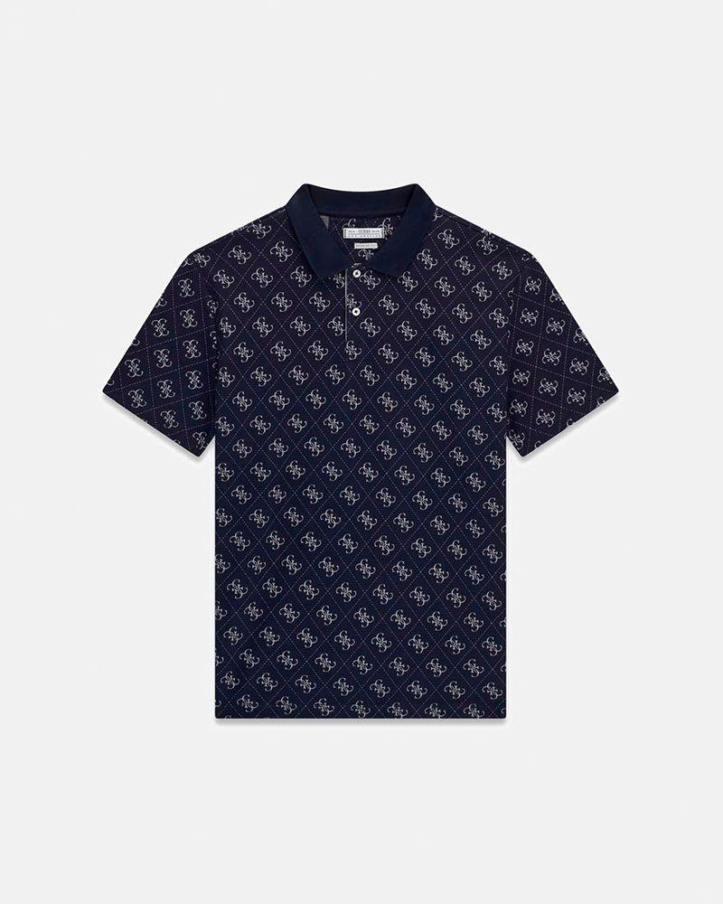 Polera Ss All Over 4G Jacqaurd Azul-4