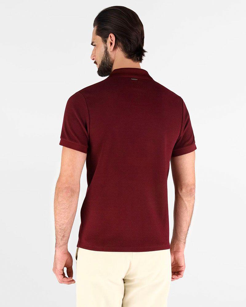 Polera Eco Ss Aaron Knit Button Down Morado Hombre-3