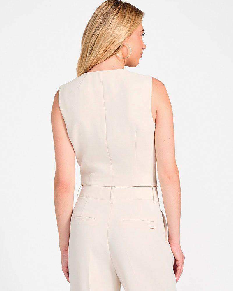 Blusa Guess Mujer Sl Theoline Perfect Vest Blanco-4