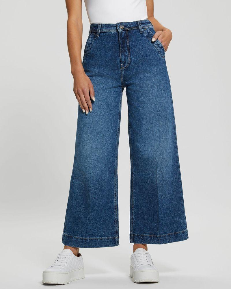 Jeans Guess Mujer Dakota High Wide Crop Azul-4