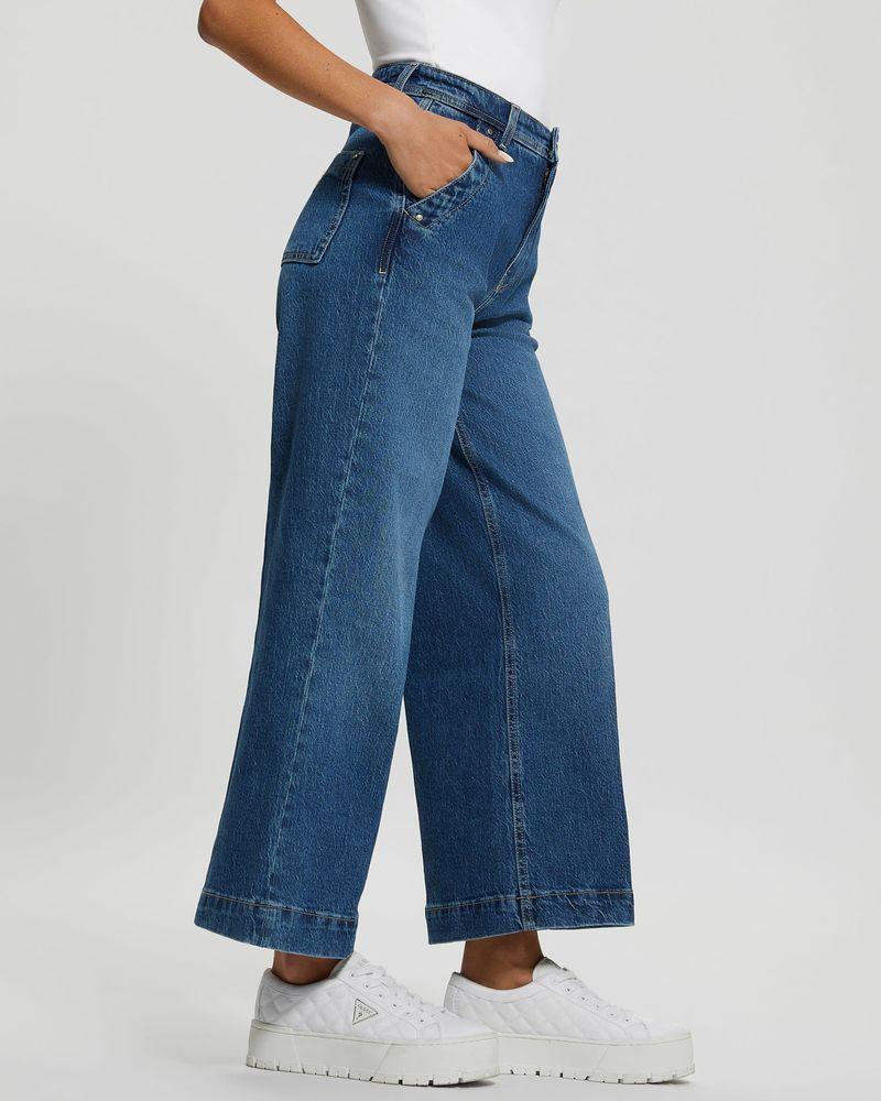 Jeans Guess Mujer Dakota High Wide Crop Azul-5