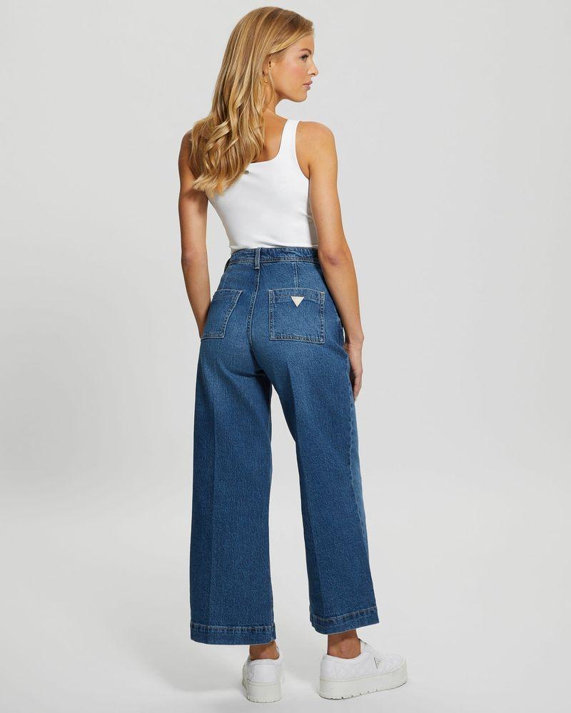 Jeans Guess Mujer Dakota High Wide Crop Azul-7