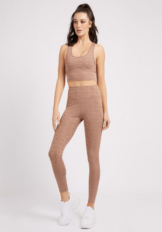 Top Guess Mujer Dana Active Top Beige-1