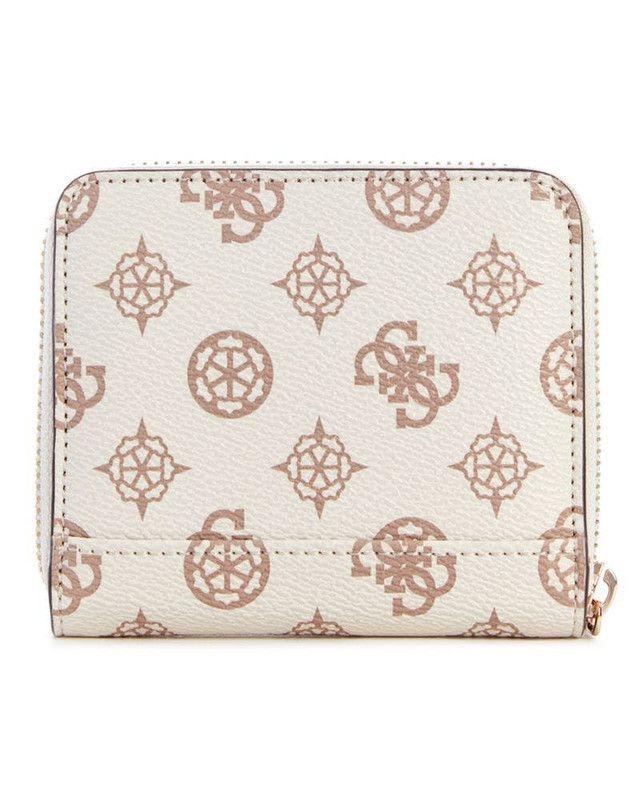 Billetera Guess Mujer Laurel Slg Small Zip Around Blanco-1