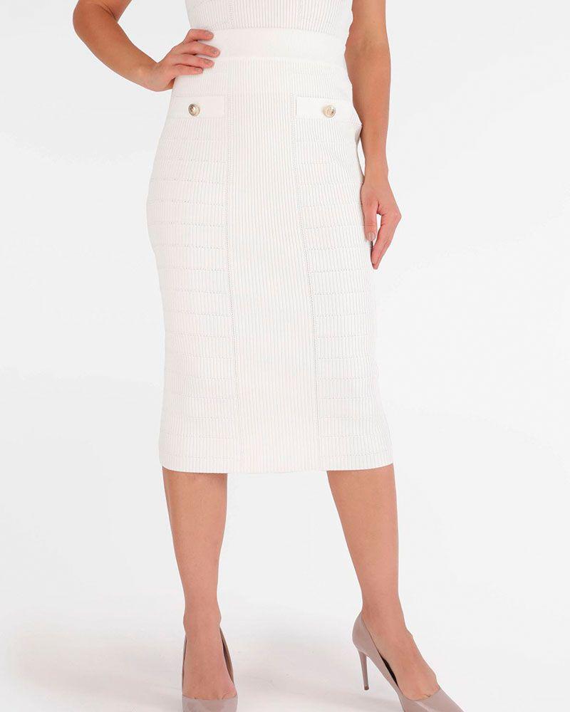 Falda Guess Mujer Evangeline Skirt Blanco-0