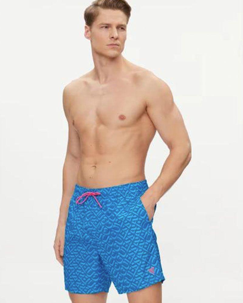Traje De Baño Swimtrunk Medium Guess Aop Azul-2