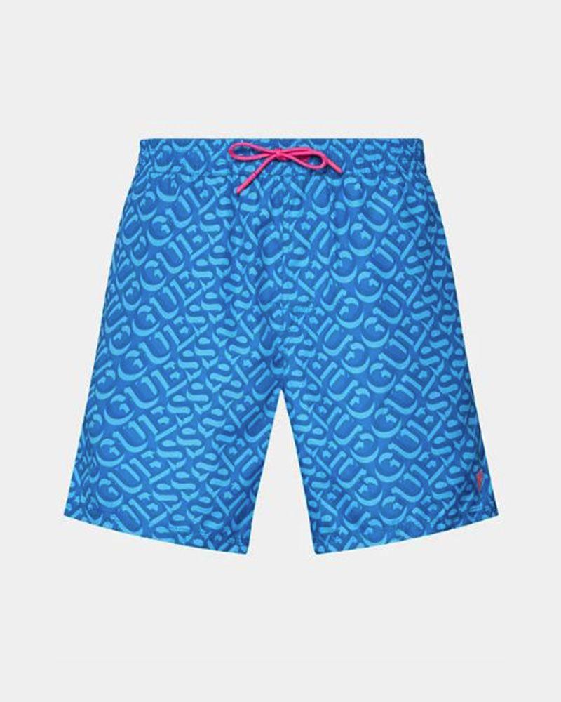 Traje De Baño Swimtrunk Medium Guess Aop Azul-3