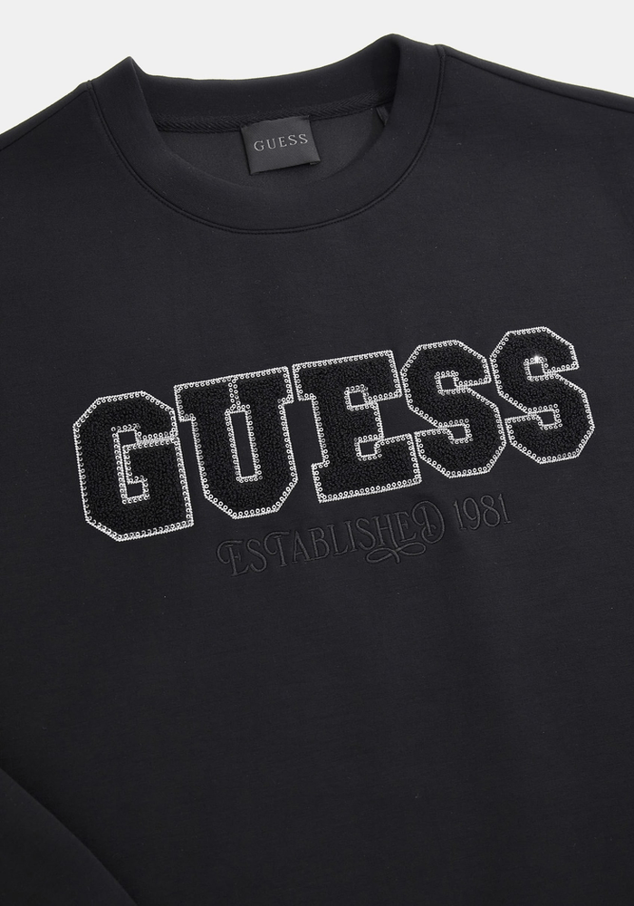 Poleron Guess Mujer Cn Embellished Logo Sweatshirt Negro-3