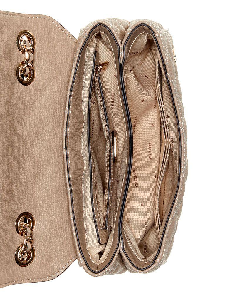 Cartera Guess Mujer Giully Ii 2 Comp Cnvrtble Flap Café Claro-2