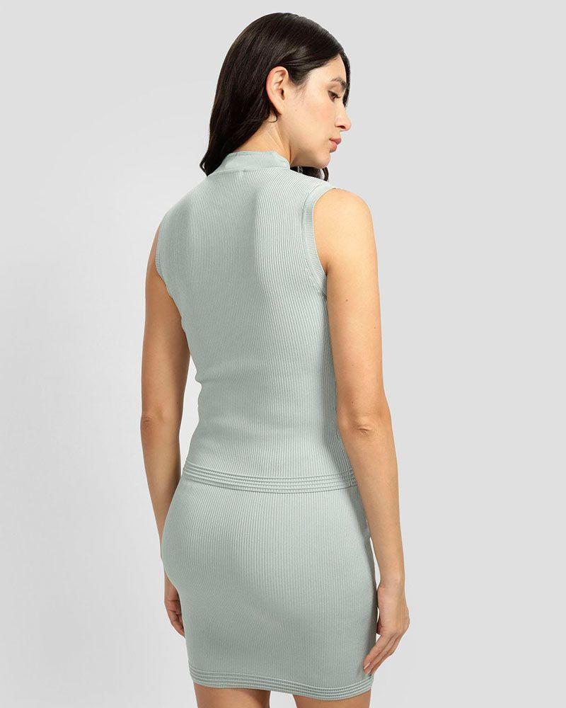 Polera Malia Mock Neck Sl Verde-3