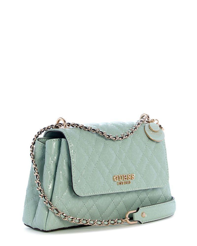 Cartera Guess Mujer Isemay Convertible Xbody Flap Celeste-3