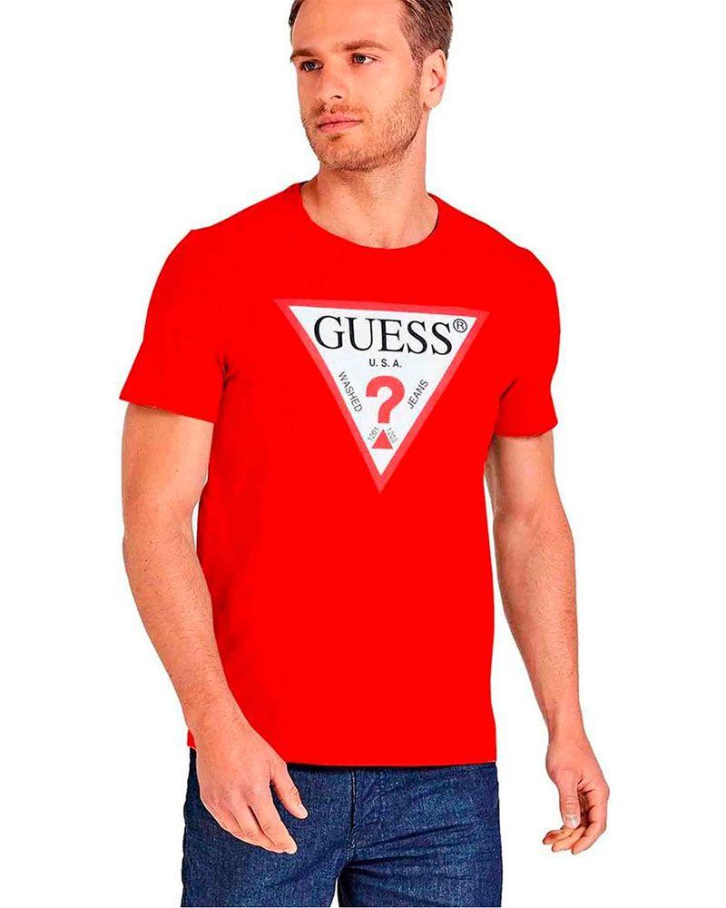 Polera Guess Hombre Cn Ss Core Original Logo Tee Rojo-0
