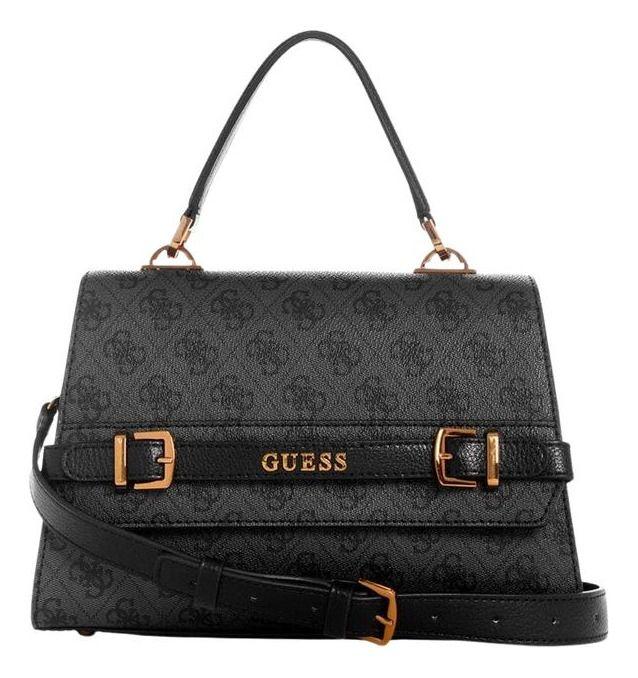 Cartera Guess Mujer Sestri Logo Top Handle Flap Negro-0
