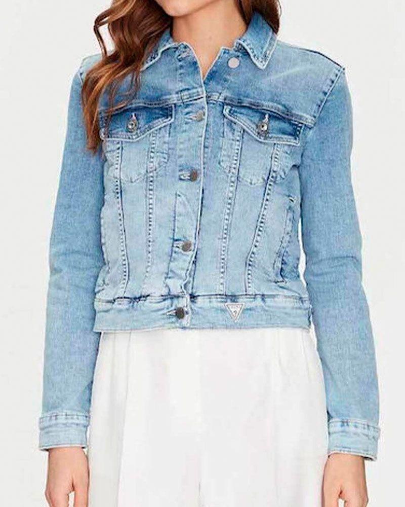 Chaqueta Guess Mujer Delya Trucker Denim-0