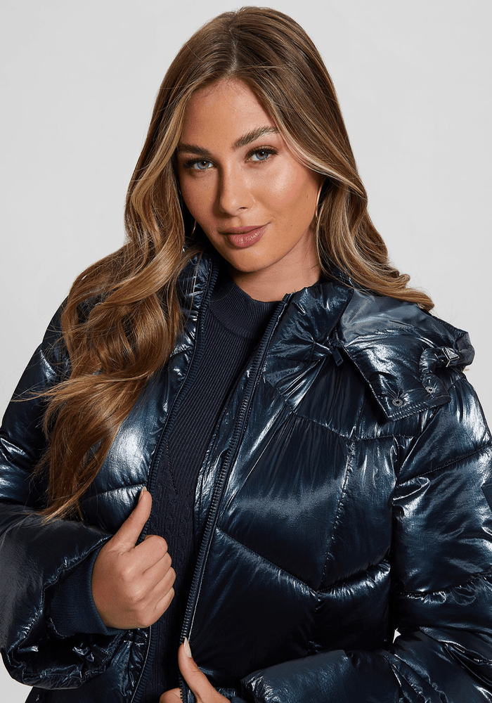 Chaqueta Guess Mujer Paloma Short Puffa Jacket Azul-2