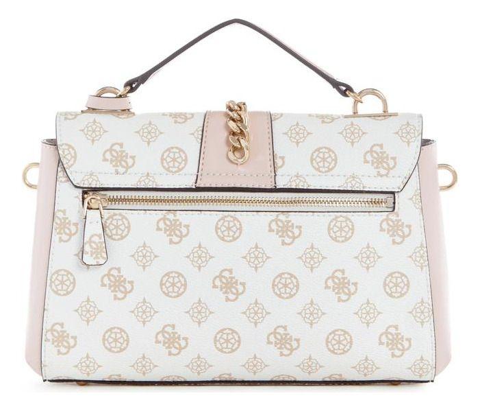 Cartera Guess Mujer Tiberia Top Handle Flap Blanco.-2