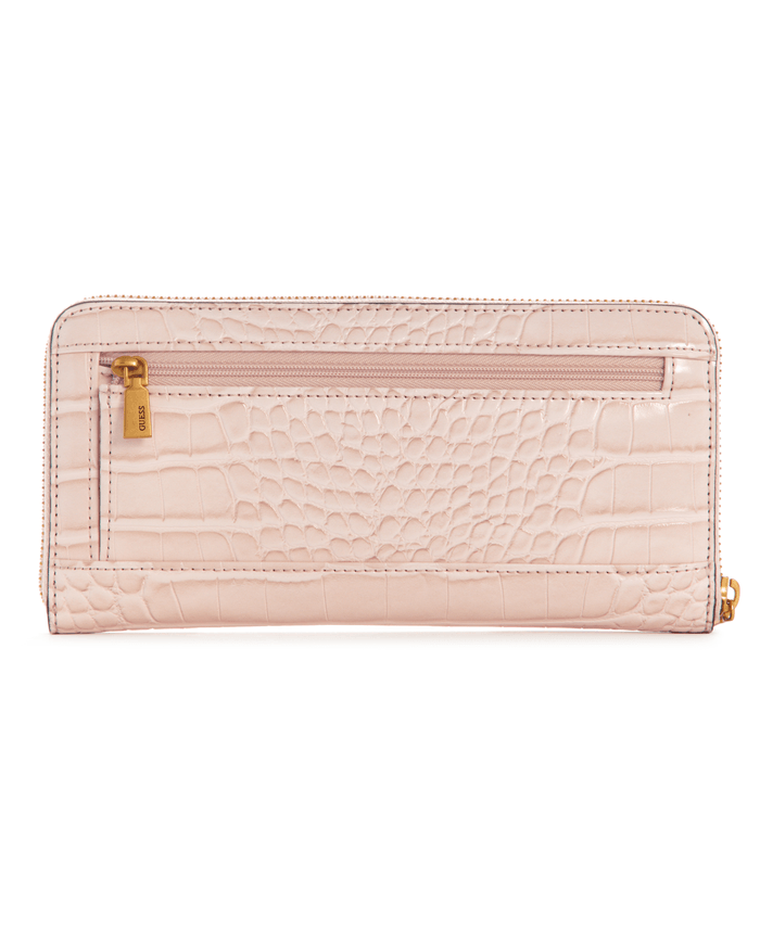 Billetera Guess Mujer Laurel Slg Large Zip Around Crema-1