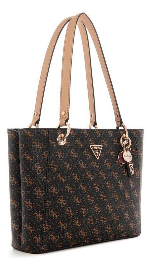 Cartera Guess Mujer Noelle Small Noel Tote Café Oscuro-1