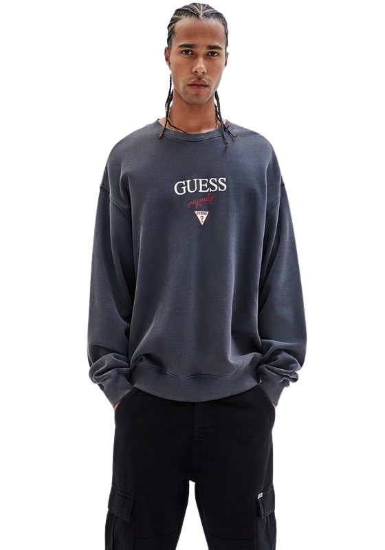 Poleron Guess Hombre Go Baker Logo Crewneck Negro-0