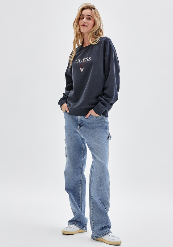 Poleron Guess Hombre Go Baker Logo Crewneck Negro-1