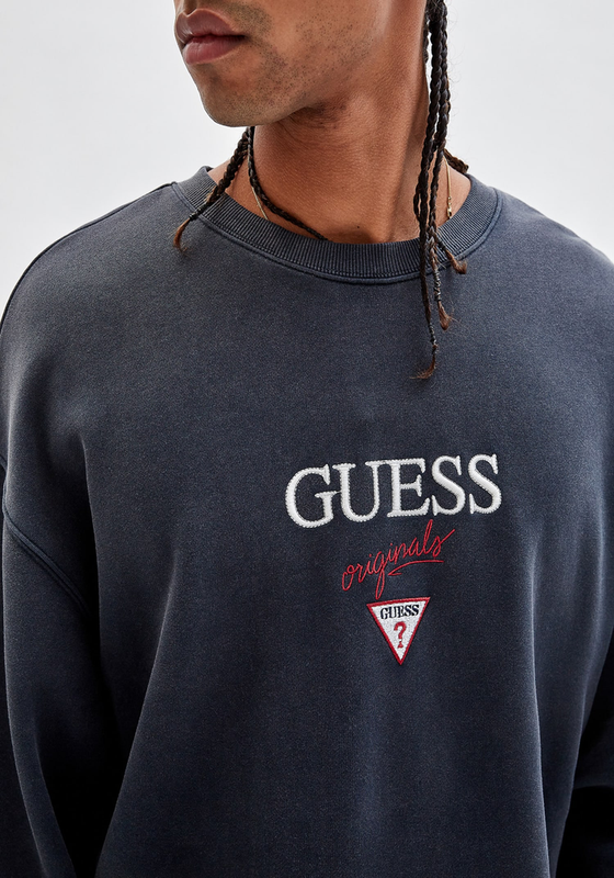 Poleron Guess Hombre Go Baker Logo Crewneck Negro-3