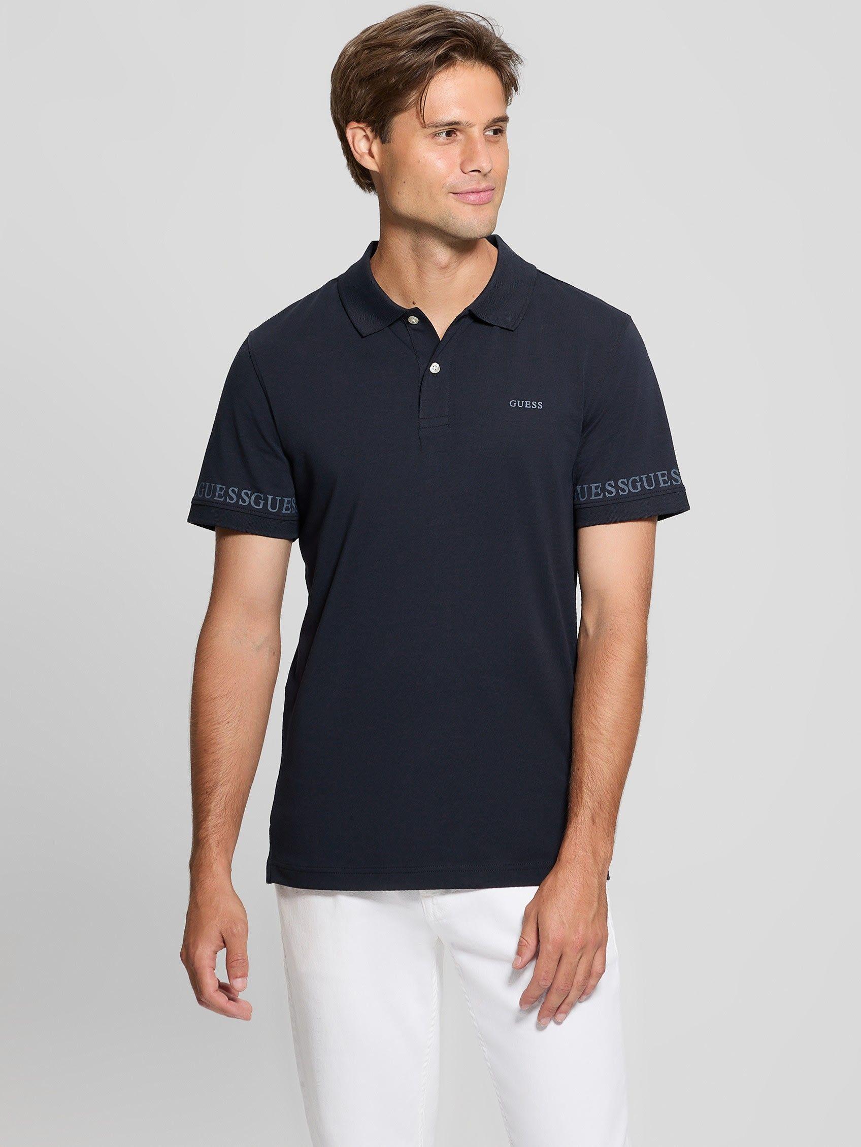 Polera Guess Hombre Nolan Ss Polo Azul.-0