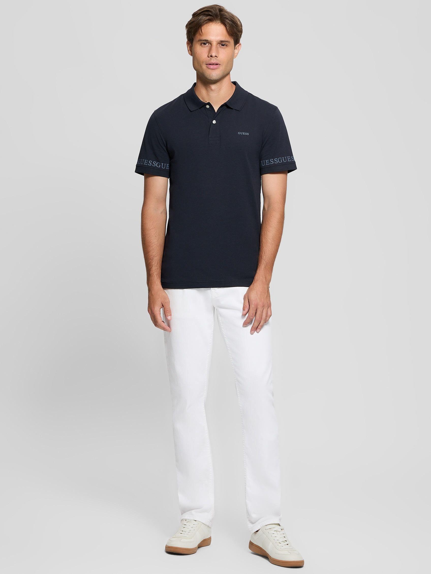 Polera Guess Hombre Nolan Ss Polo Azul.-1