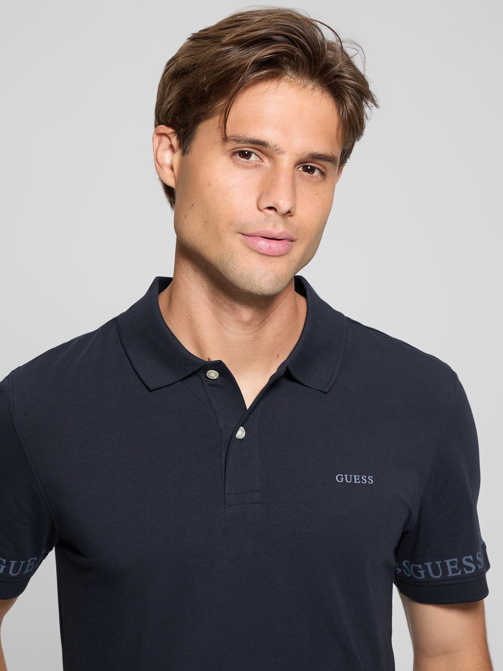 Polera Guess Hombre Nolan Ss Polo Azul.-2