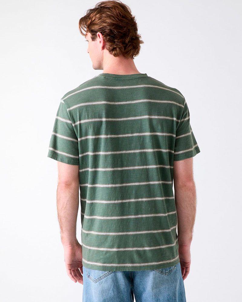 Polera Stripes Acid Wash Tee Verde-3
