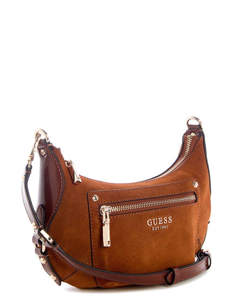 Mini Cartera Guess Mujer Marsha Mini Crossbody Café-1