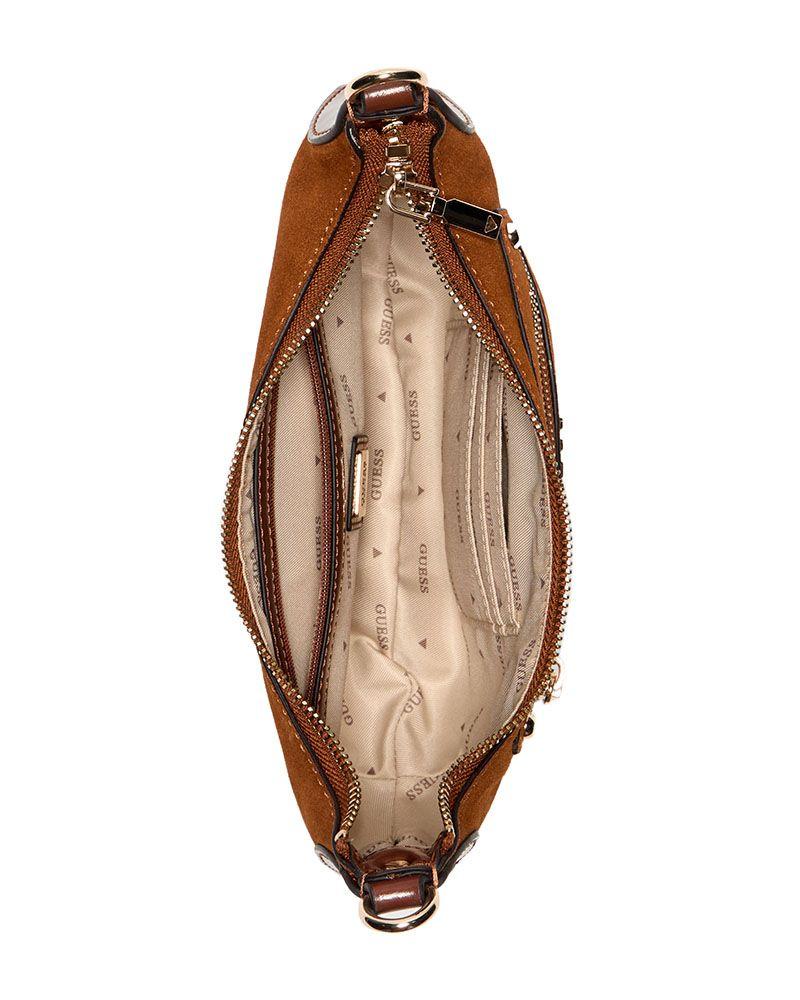 Mini Cartera Guess Mujer Marsha Mini Crossbody Café-3