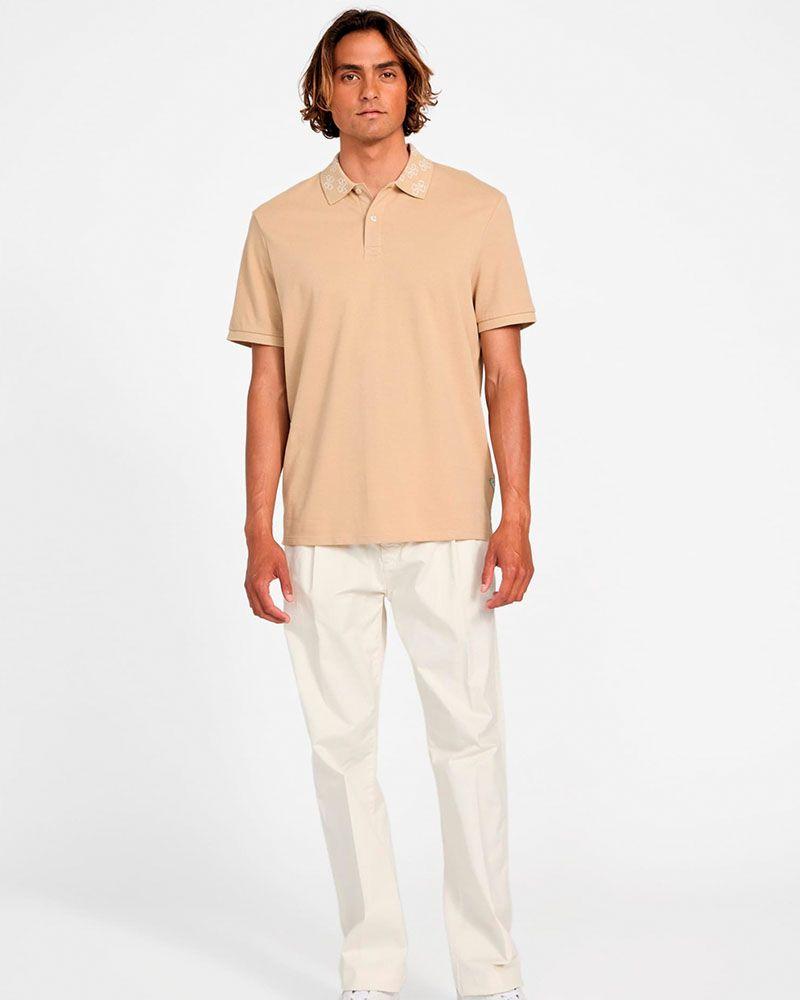 Polera Guess Hombre Polo Ss Logo Jcrd Collar Café-1