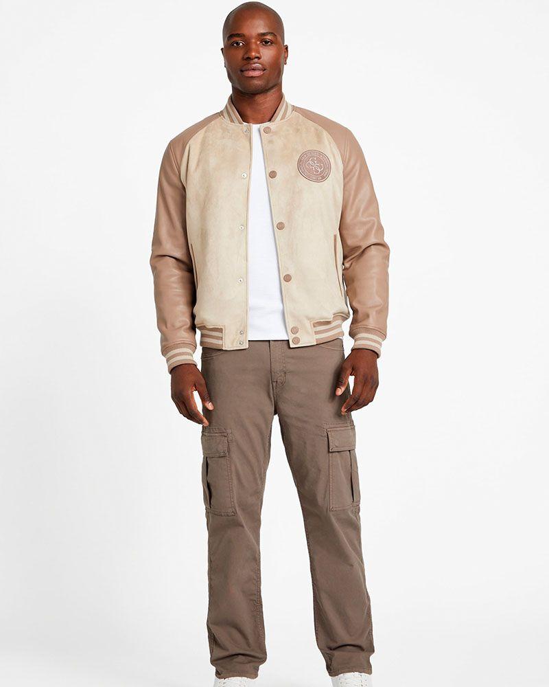 Chaqueta Guess Hombre Varsity Bomber Café-3